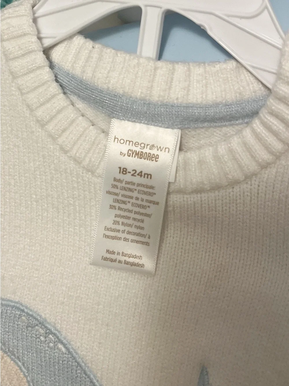 Baby Two-Piece Whale Sweater Set - Cream and Light Blue